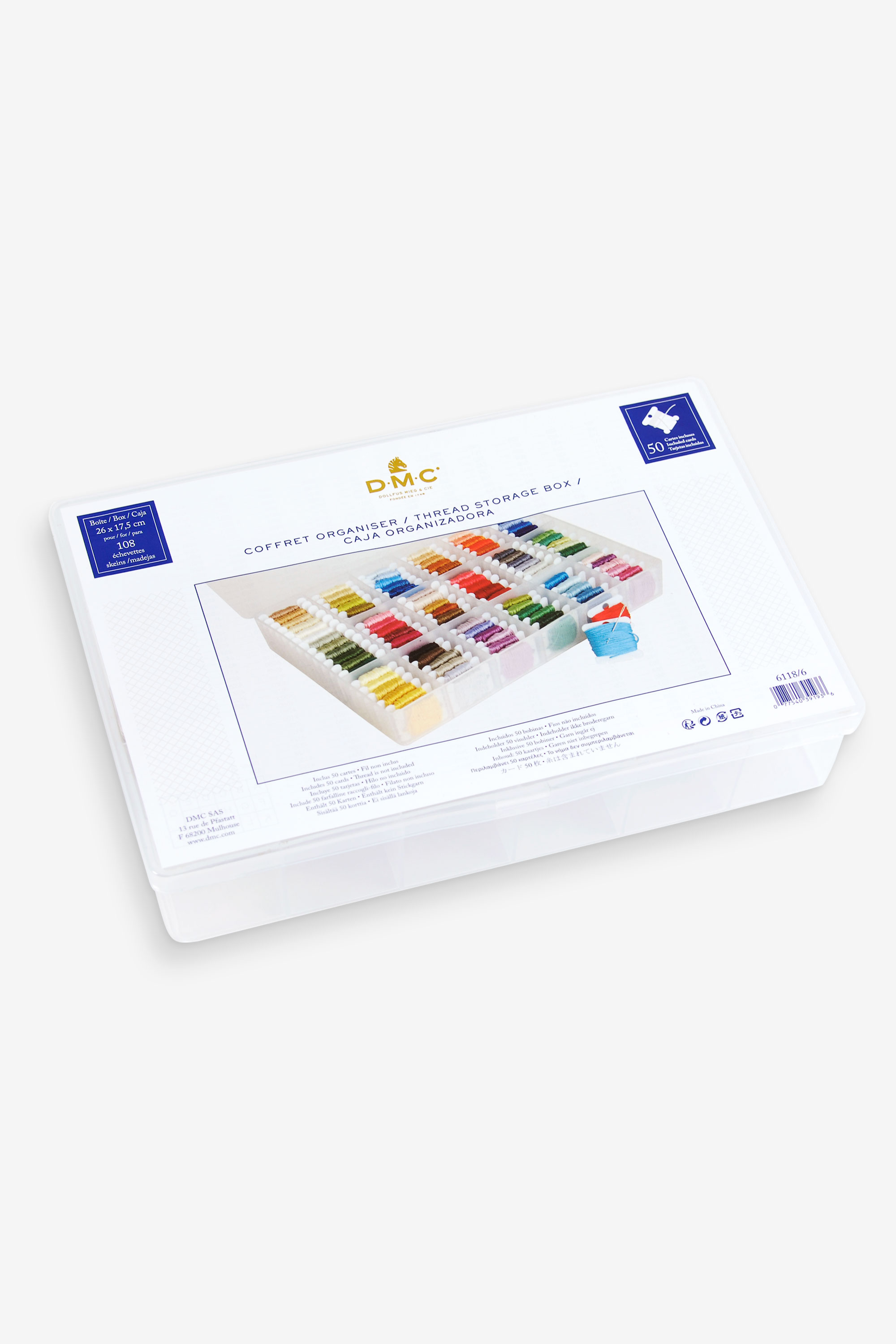 DMC Thread Storage Box With Free Embroidery Thread Bobbins 50