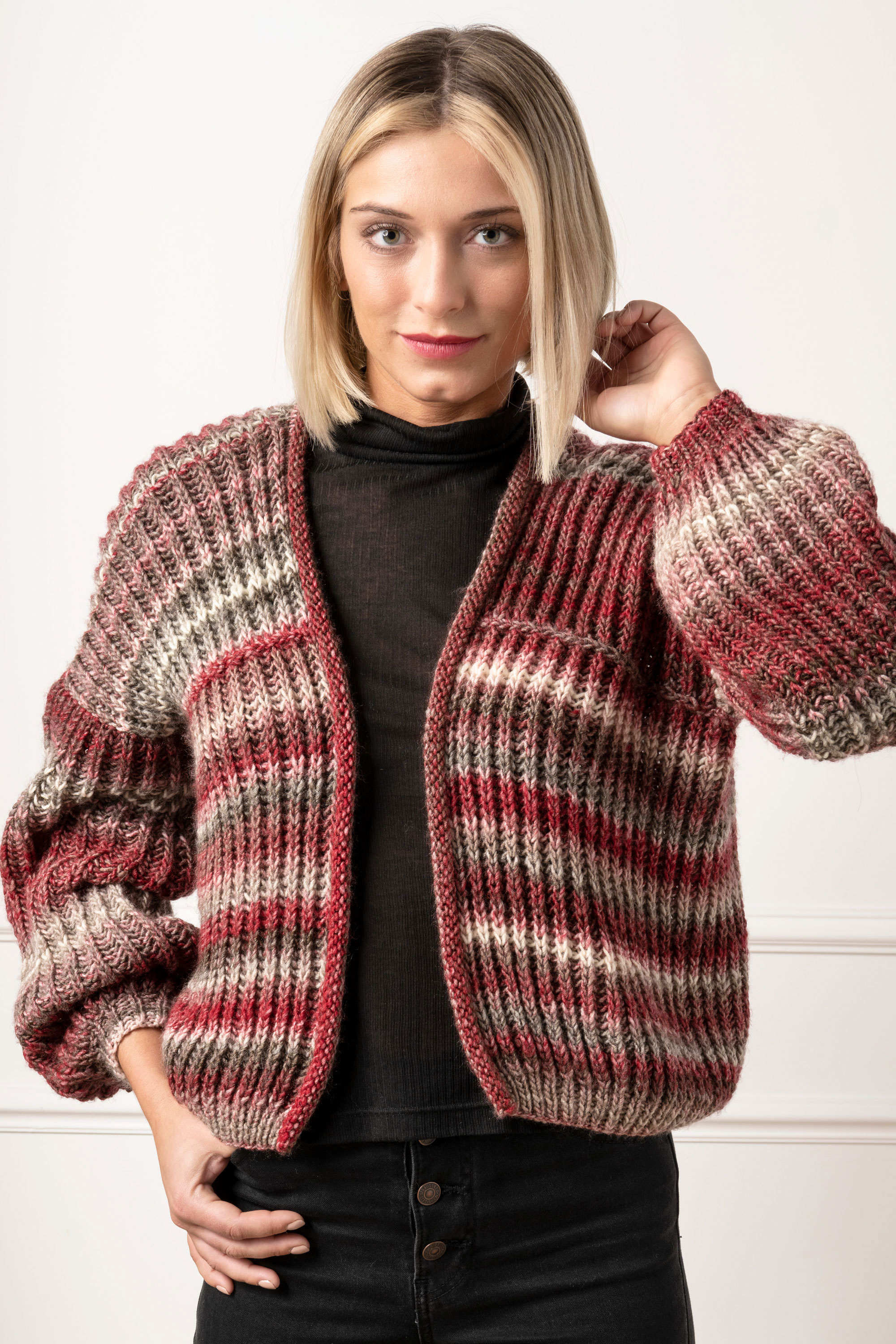 Image for KNIT-8131-PUFFER-CARDIGAN