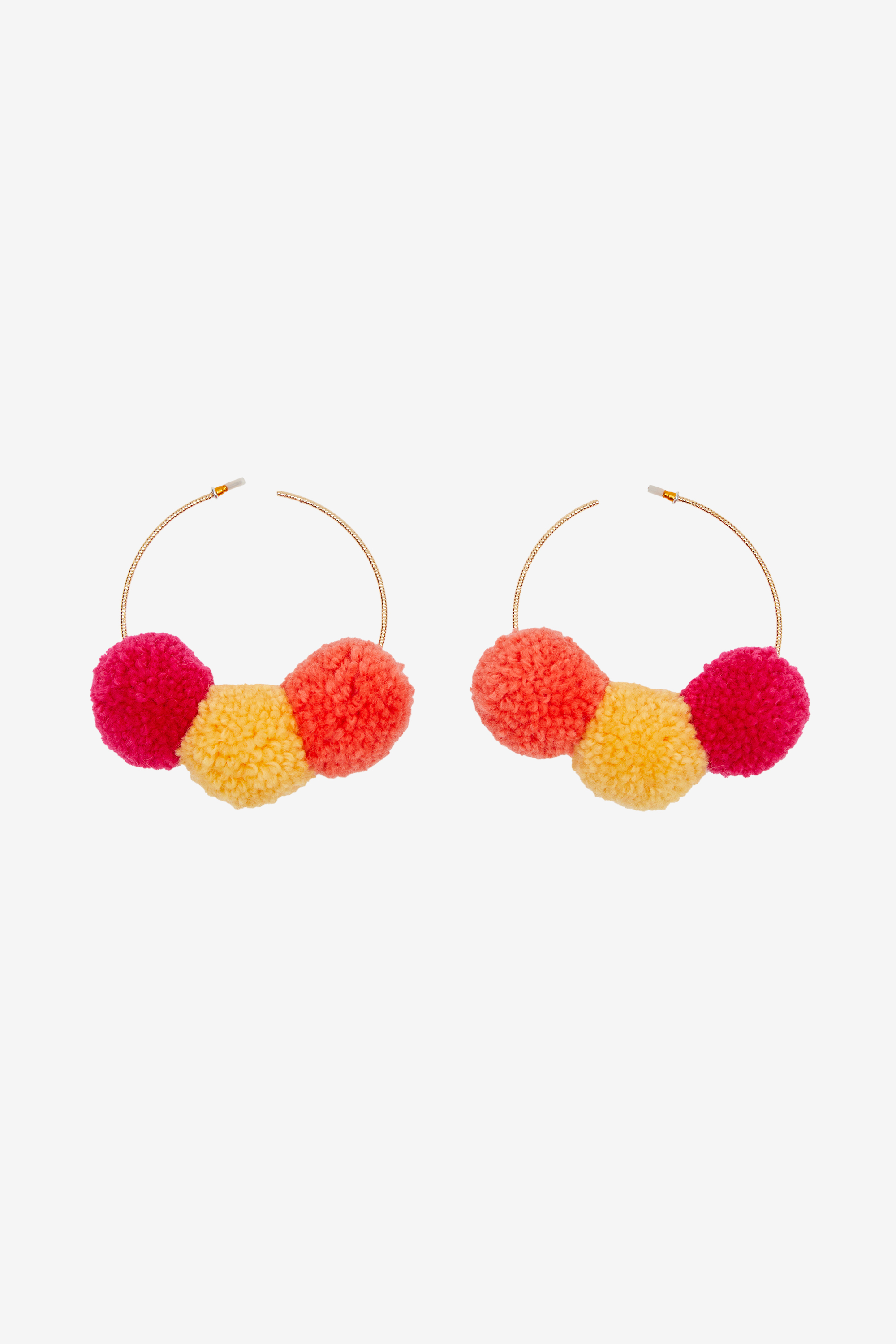 Pom pom deals hoop earrings