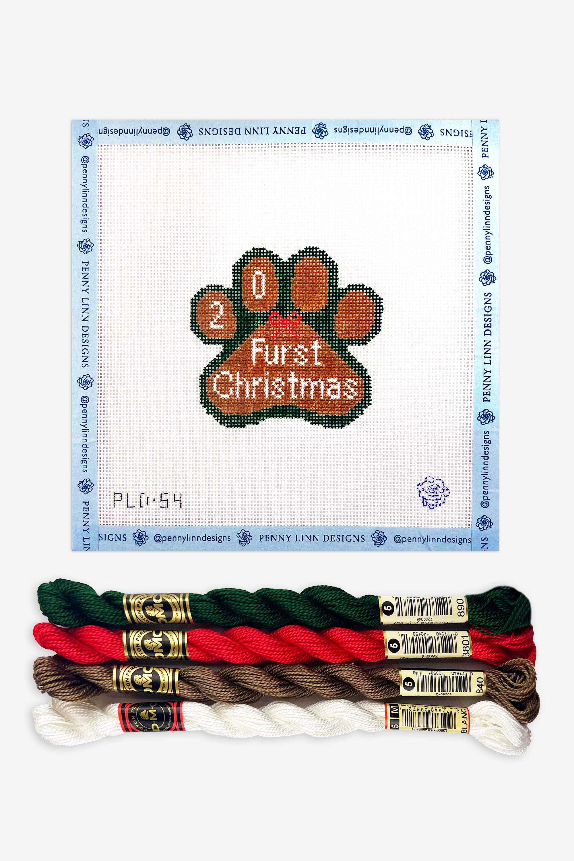 Furst Christmas Beginner Needlepoint Canvas Bundle DMC