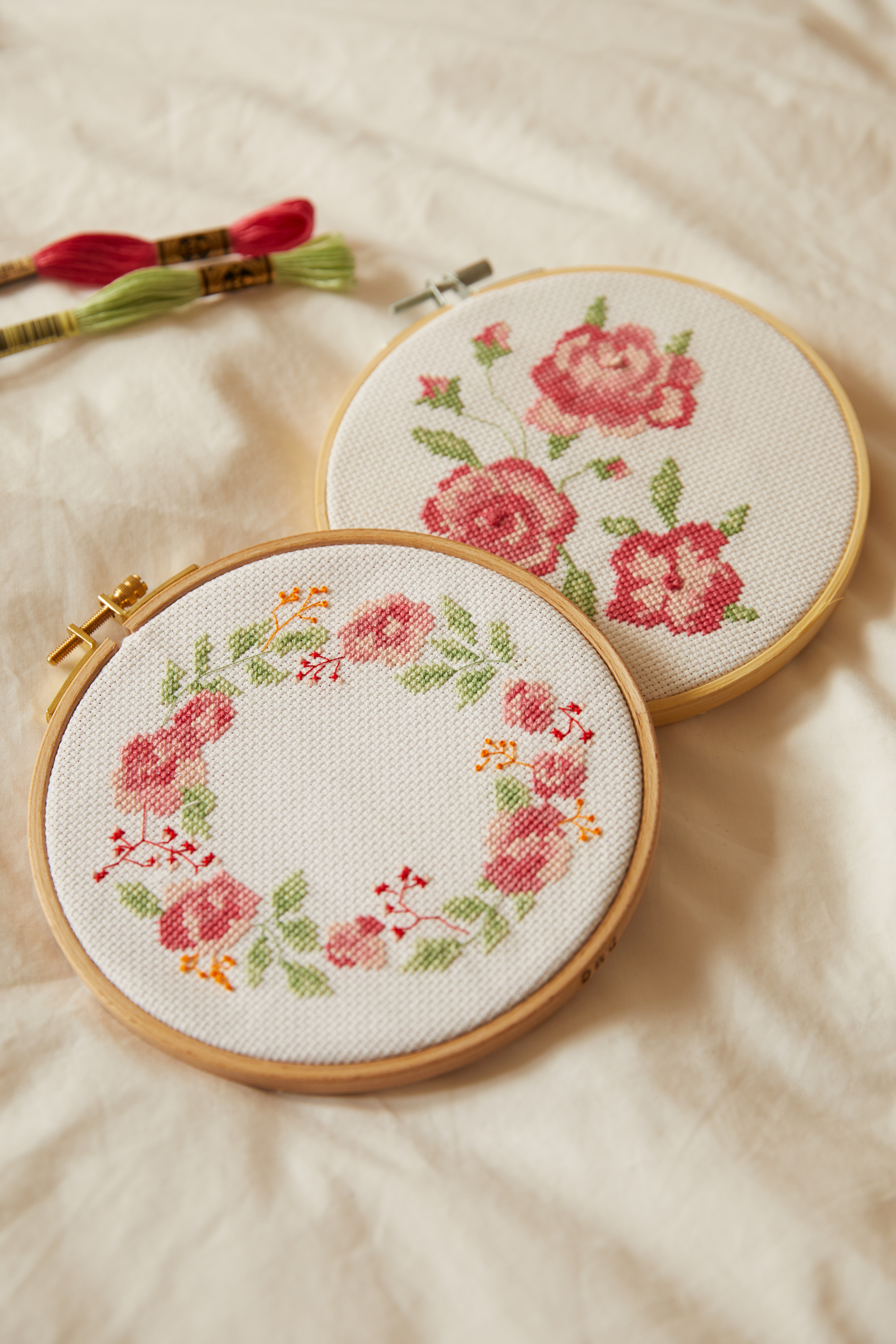 The Tranquil Rose Cross Stitch Duo Kit - DMC