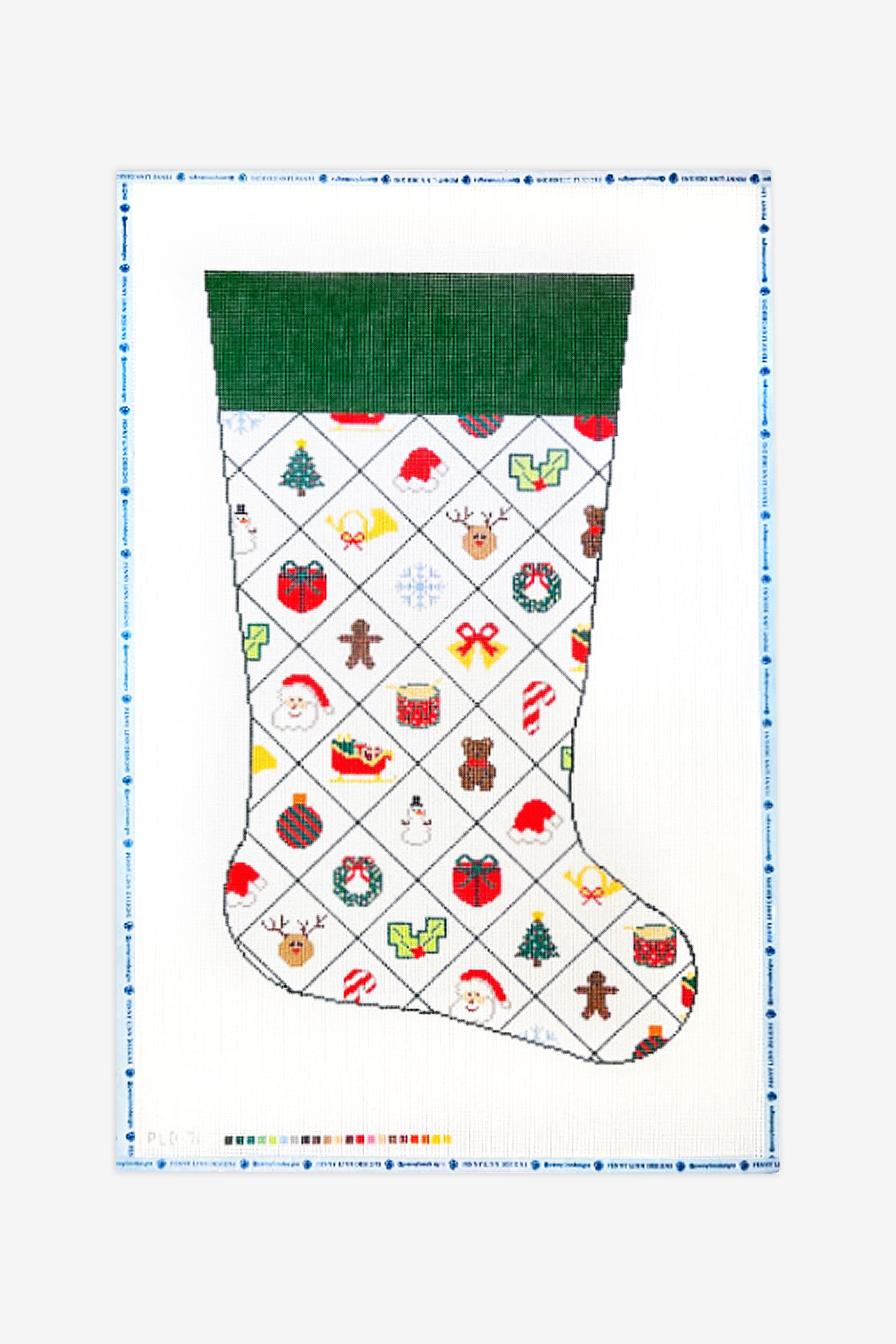 Needlepoint Handpainted Christmas Stockings Were Hung Assoc