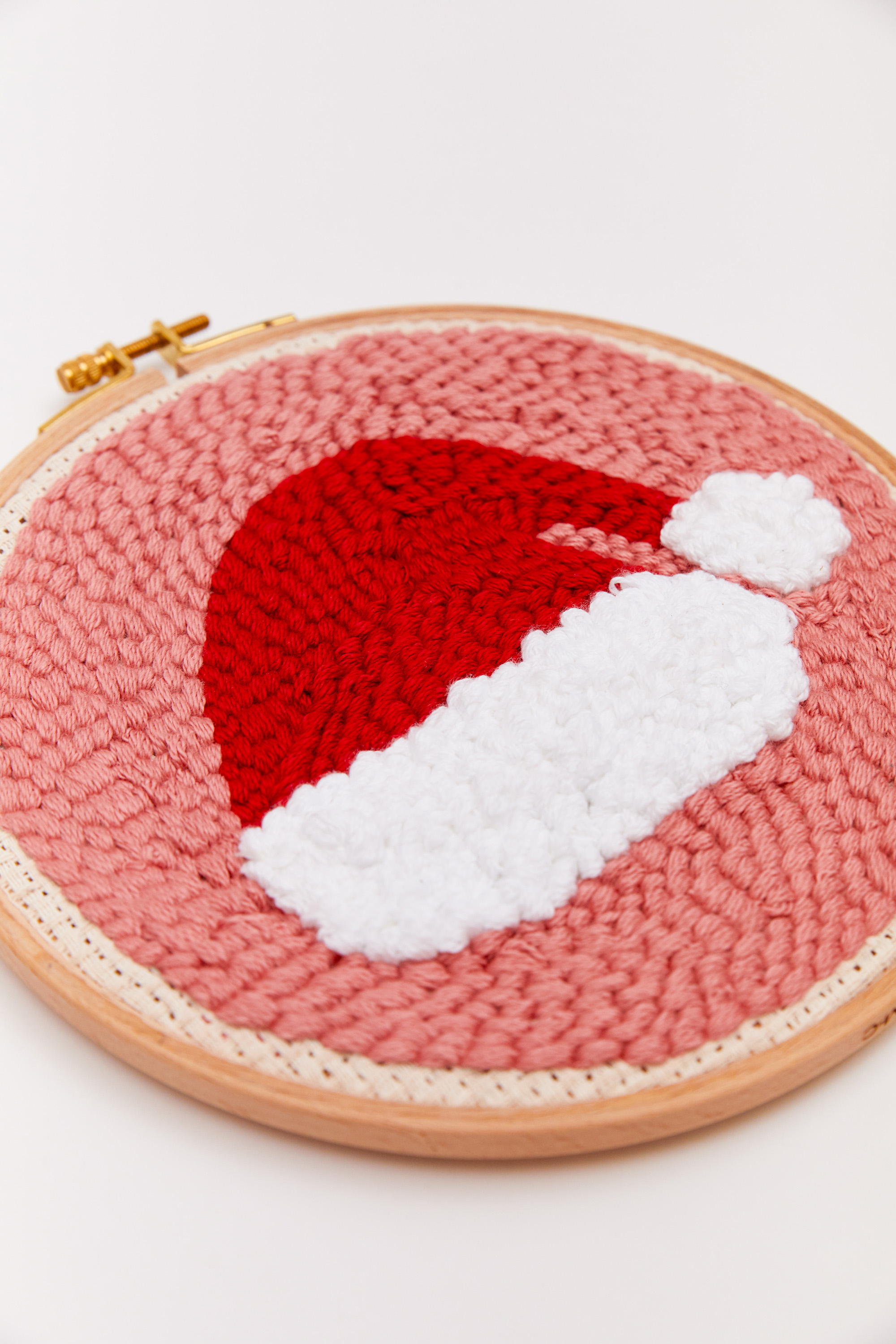 Santa Hat Easy Punch Needle Pattern - DMC