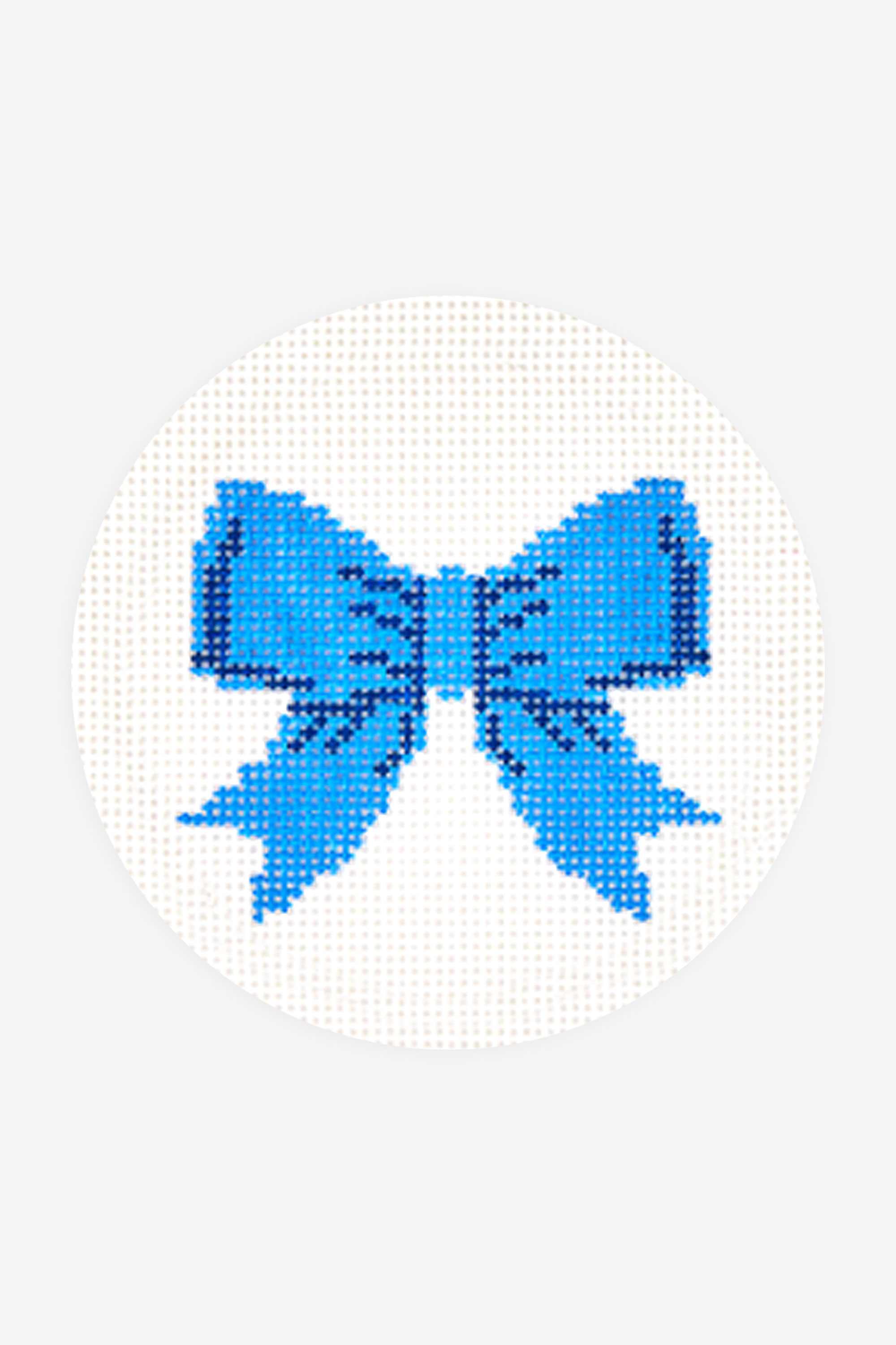 Blue Bow Needlepoint Canvas and Kit